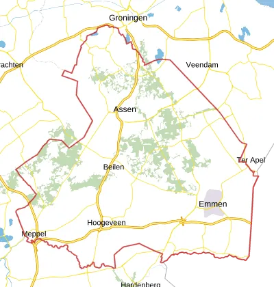 Kaart van Drenthe