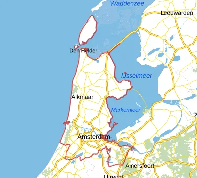 Kaart van Noord-Holland