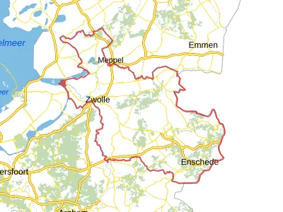 Kaart van Overijssel