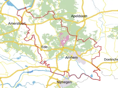 Kaart van Gelderland-Midden