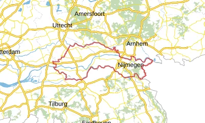 Kaart van Gelderland-Zuid