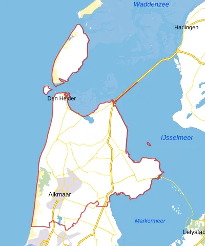 Kaart van Noord-Holland-Noord