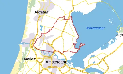 Kaart van Zaanstreek-Waterland