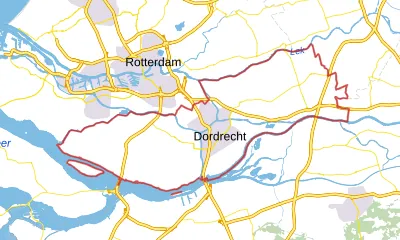 Kaart van Zuid-Holland-Zuid